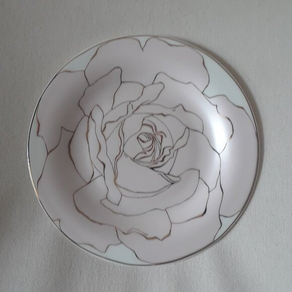 'BRILLIANT' "Rose Blossom" Fine Bone China Gold and Pink Plate - Picture 7 of 7